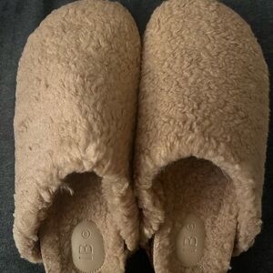 Cozy Tan Fuzzy Slippers